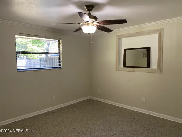 an empty room with a window