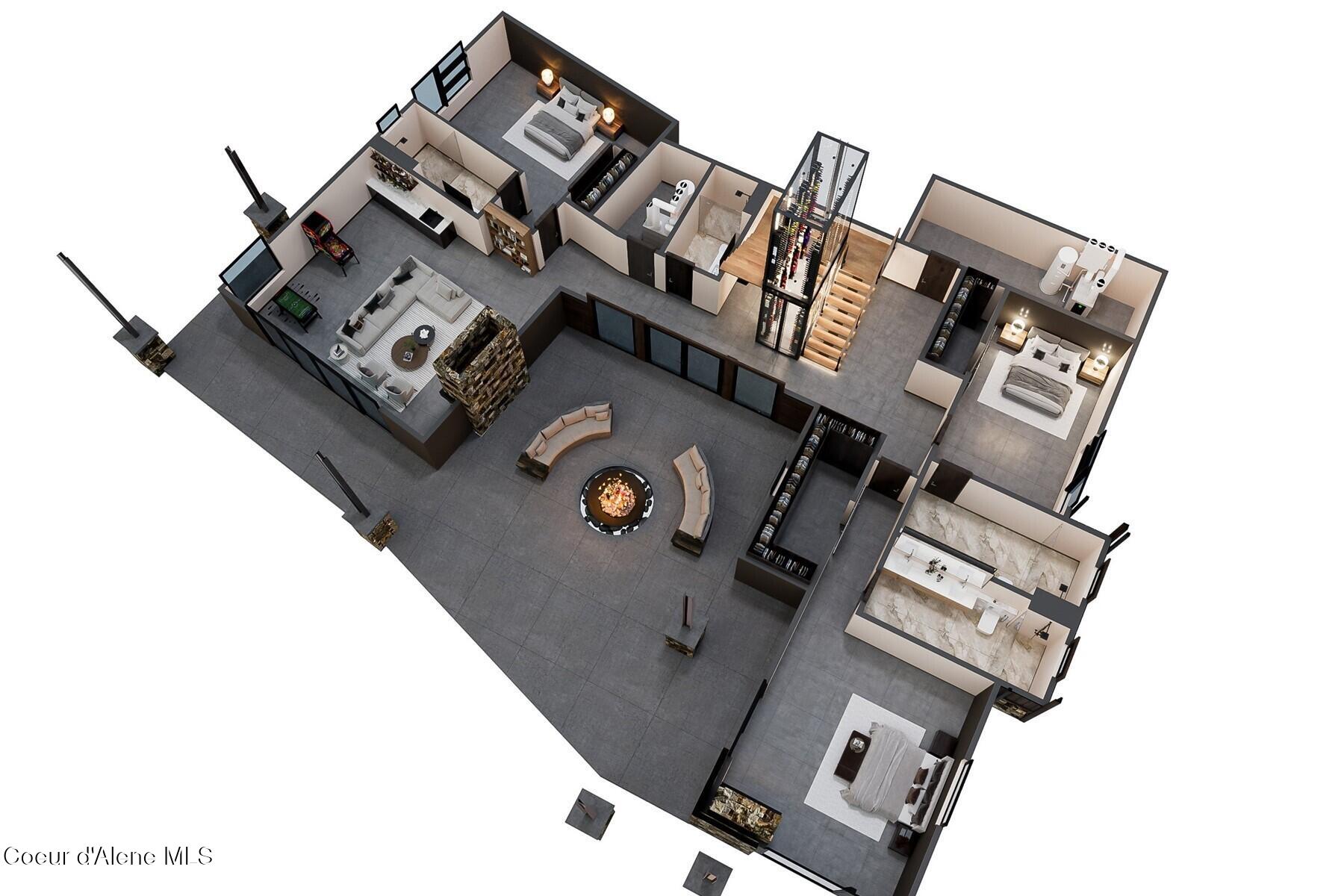 4663 East Plum Road Coeur D'Alene, ID 83814 - Photo 7 of 7 Roksana Lower Floor Layout