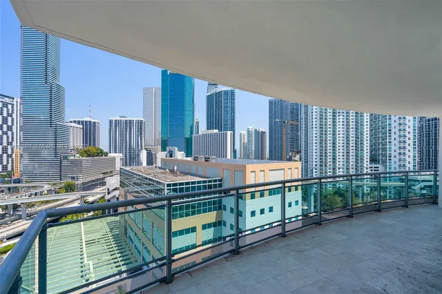 a balcony view with a garden