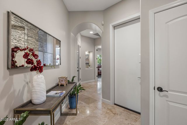 a car is parked in a parking space