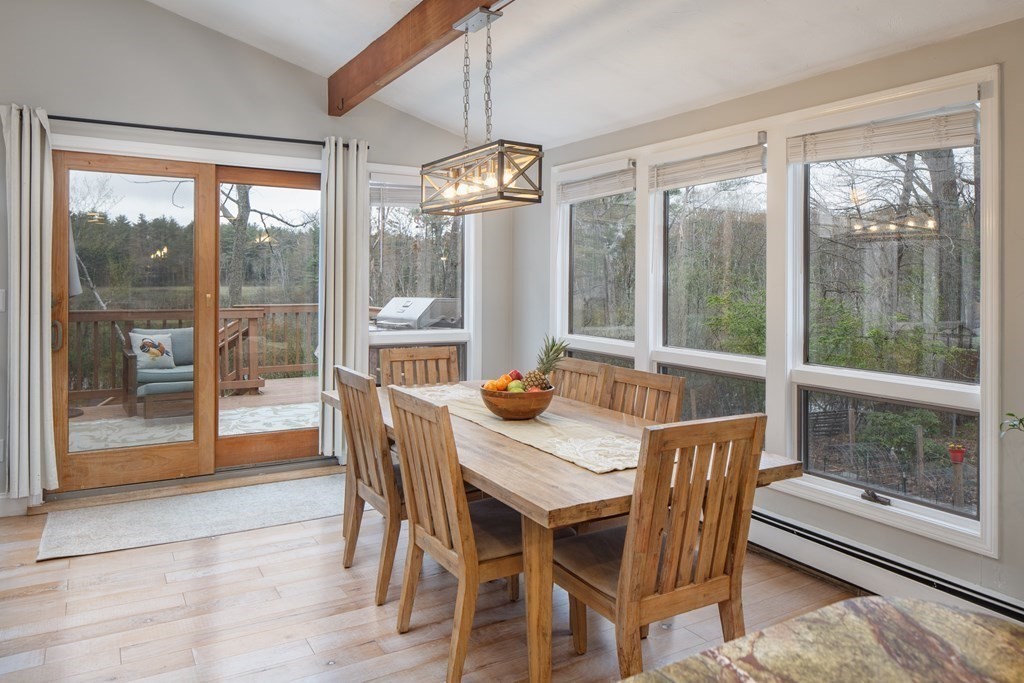 170 Haverhill Road Topsfield, MA 01983 - Photo 11 of 31 a view of a dining room with furniture large windows and wooden floor