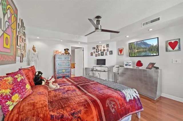 a bed room with a bed and a couch