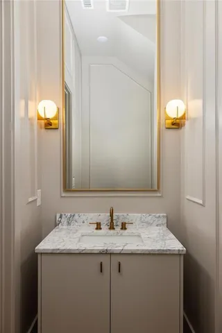 a view of a bench in a balcony