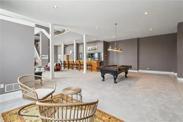 a living room with furniture