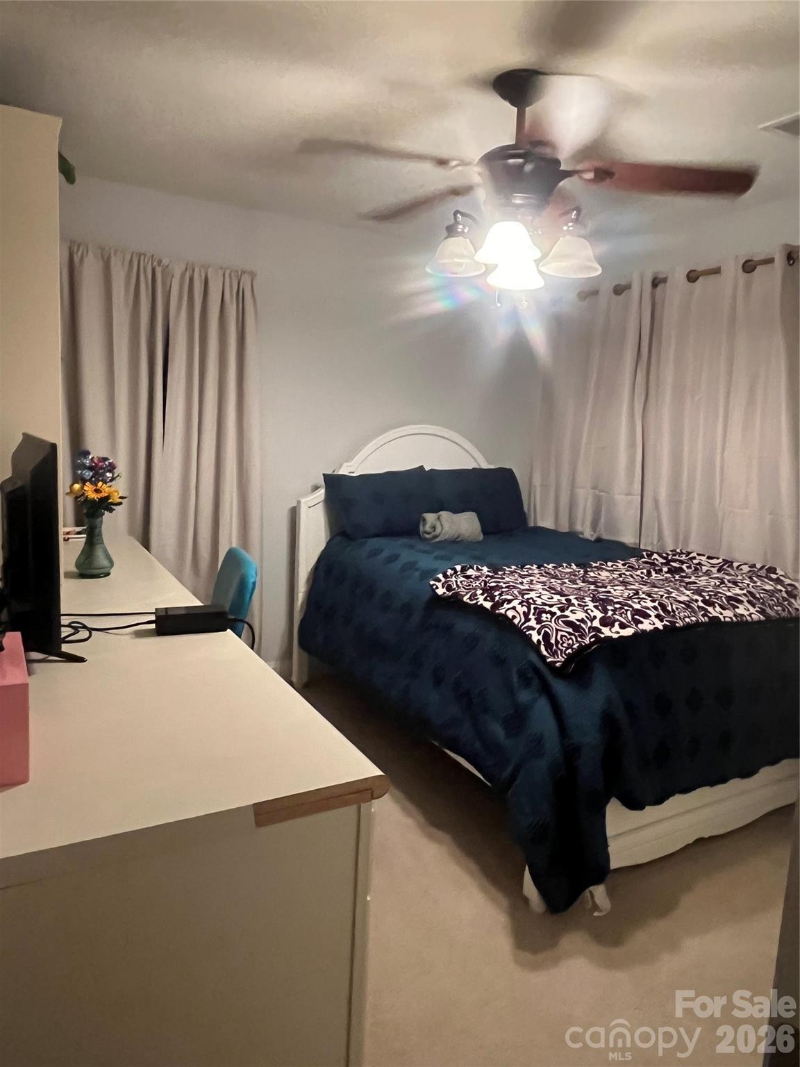 226 Waterlemon Way Monroe, NC 28110 - Photo 22 of 29 a bedroom with a bed and a chandelier