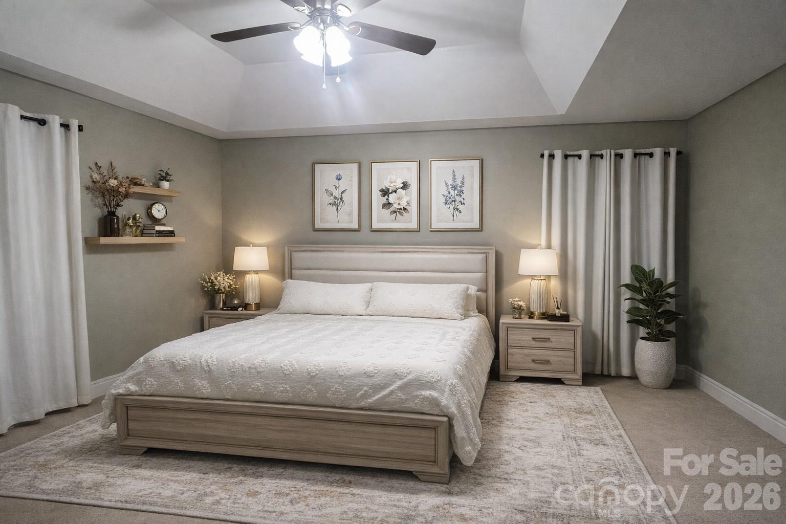 226 Waterlemon Way Monroe, NC 28110 - Photo 6 of 29 a bedroom with a large bed and a chandelier