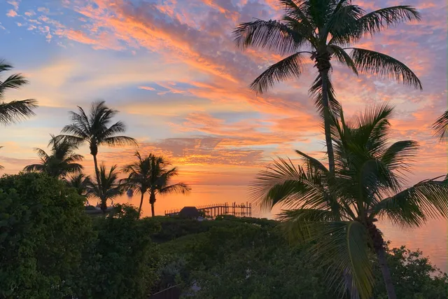 a view of a backyard with sitting area