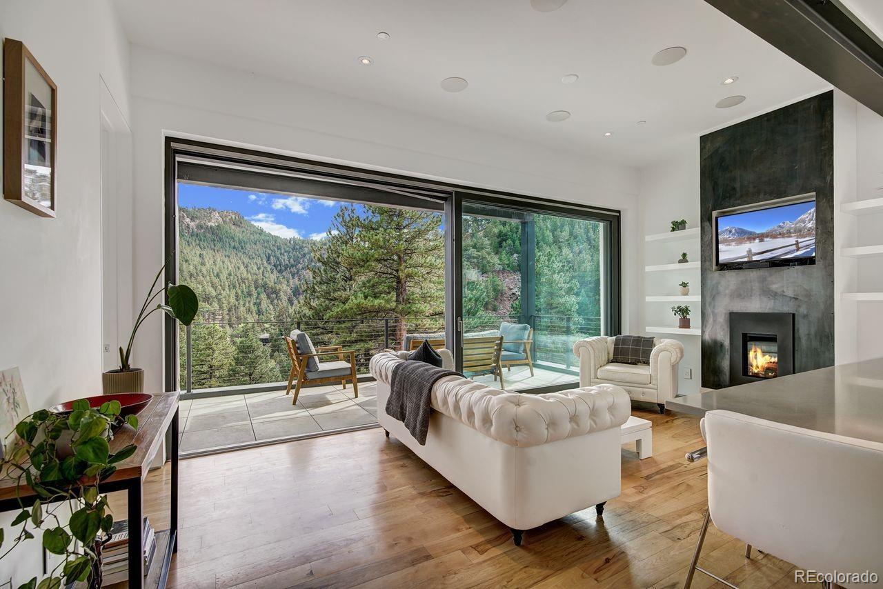 228 Lion Point Boulder, CO 80302 - Photo 34 of 50 a living room with furniture fireplace and flat screen tv