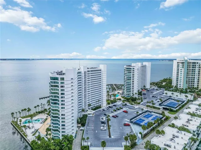 a view of a lake and mountain in the back