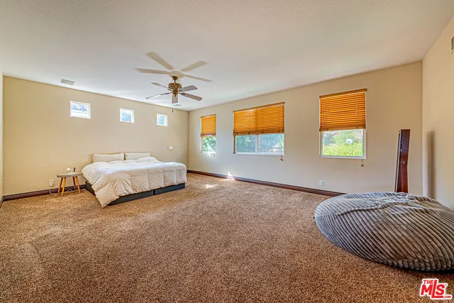 a view of a patio with table and chairs potted plants and palm trees