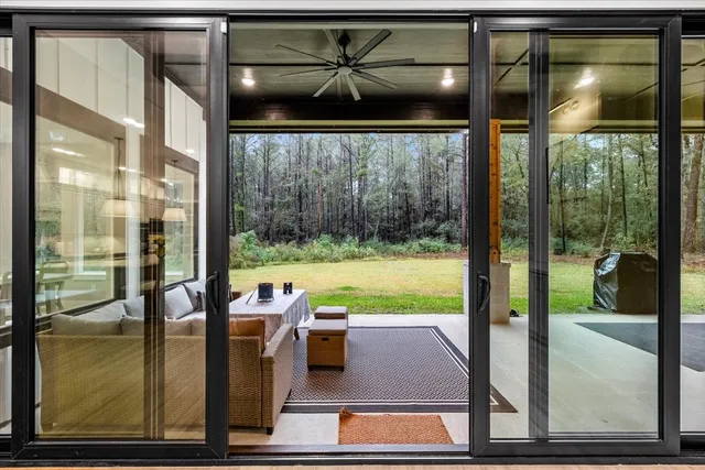 a outdoor space with furniture