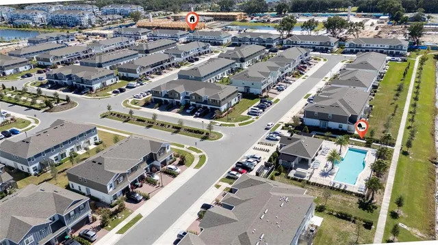 an aerial view of a city