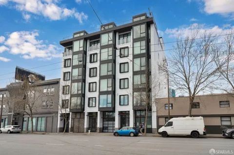 a car parked in front of a building