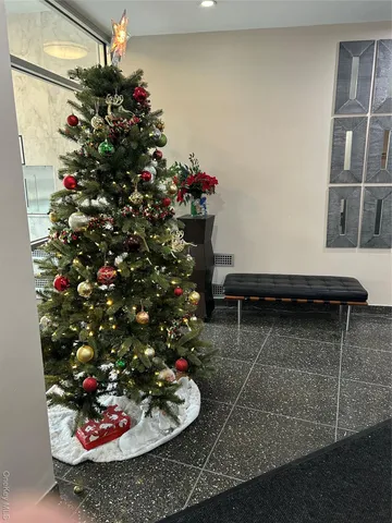 a room with a potted plant and stove