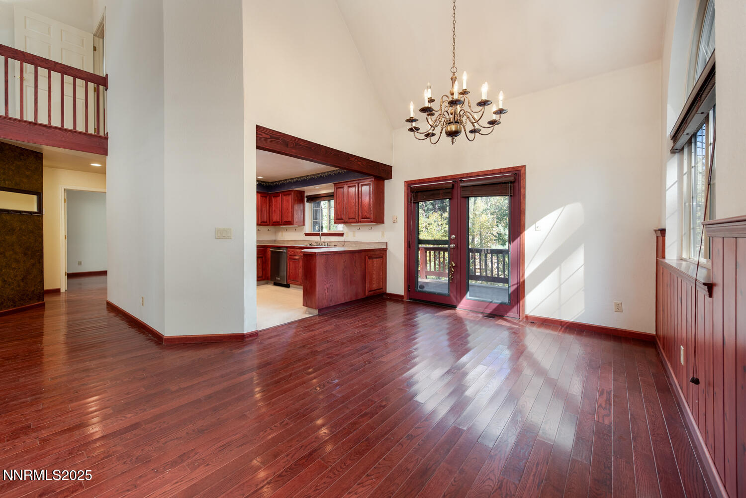 100 Timber Lane Markleeville, CA 96120 - Photo 11 of 29 a living room with stainless steel appliances granite countertop furniture wooden floor and a chandelier