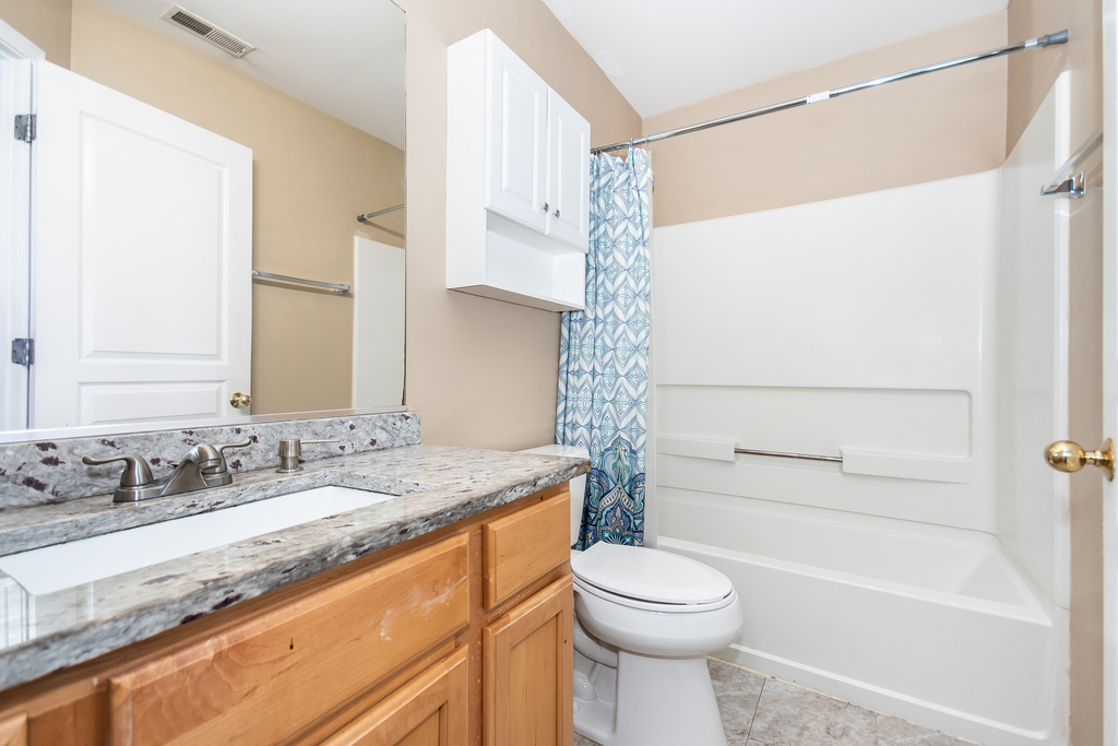 3160 Bromley Lane Aurora, IL 60502 - Photo 10 of 15 a bathroom with a granite countertop sink toilet and shower