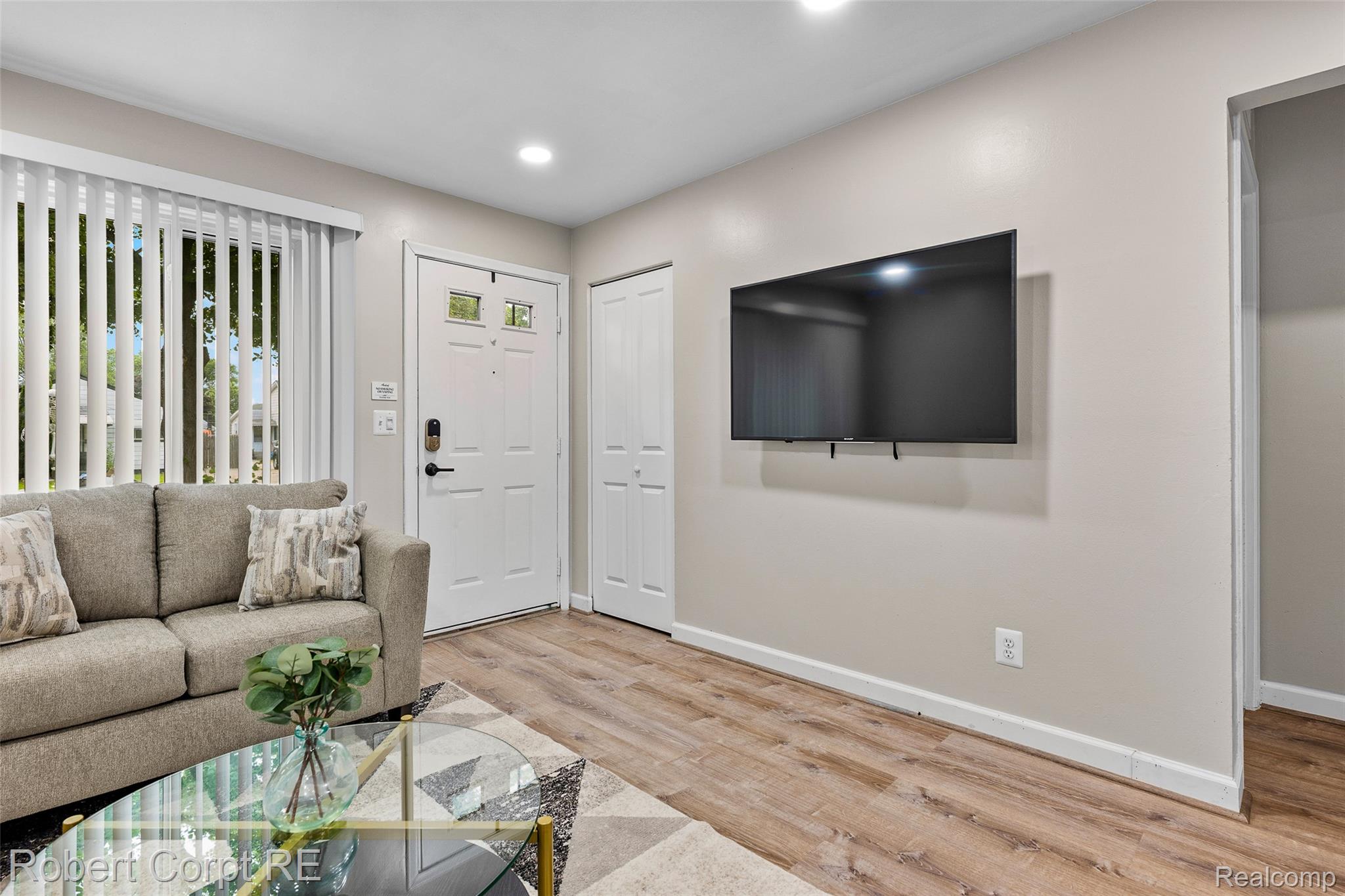 4772 Harding Street Dearborn Heights, MI 48125 - Photo 10 of 22 Living area featuring light wood-style flooring and recessed lighting