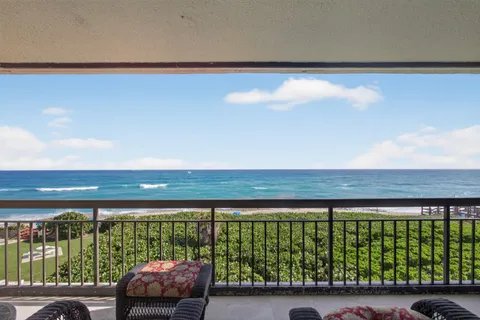 a view of balcony with ocean view