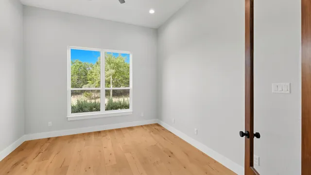 an empty room with a window