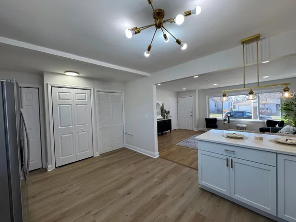 a view of a kitchen and a sink