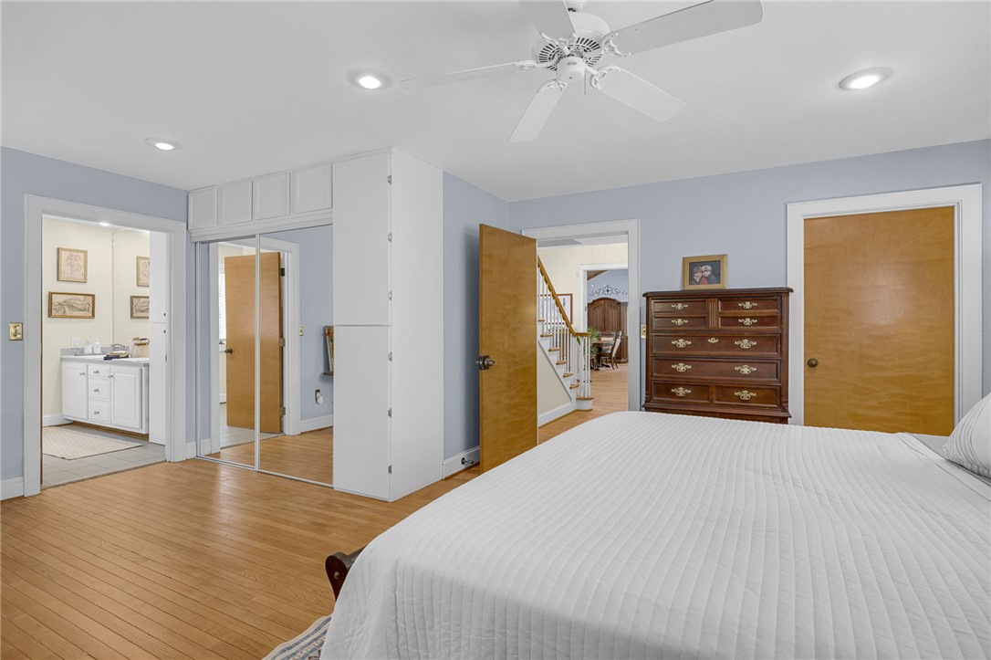 218 Northridge Drive Anderson, SC 29621 - Photo 23 of 50 Hardwood floors and a ceiling fan enhance this cozy bedroom with direct bathroom access.