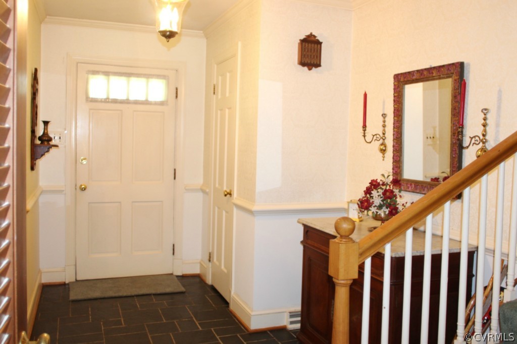 2630 Salisbury Road Midlothian, VA 23113 - Photo 4 of 19 a view of a hallway with wooden floor and stairs