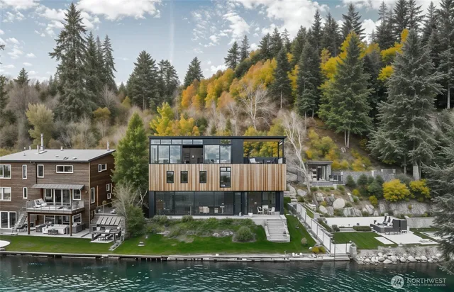 a aerial view of a house