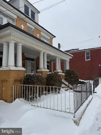 a view of a building with large windows