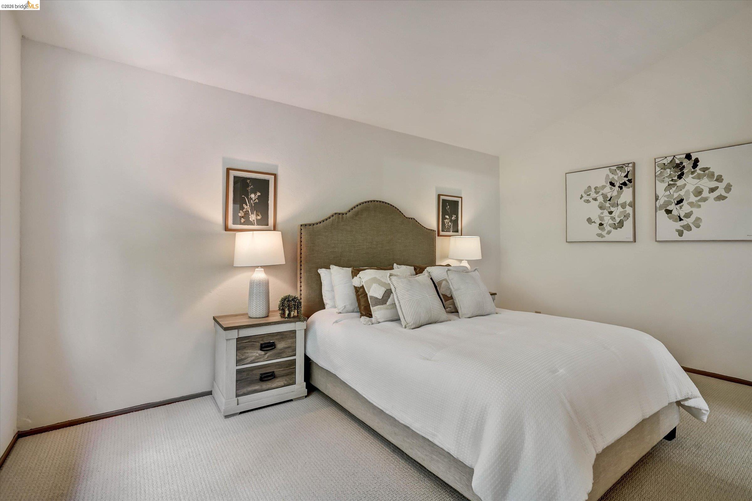 2826 Wright Avenue Pinole, CA 94564 - Photo 43 of 70 Bedroom featuring light-toned walls, carpeted flooring, and a plush upholstered headboard
