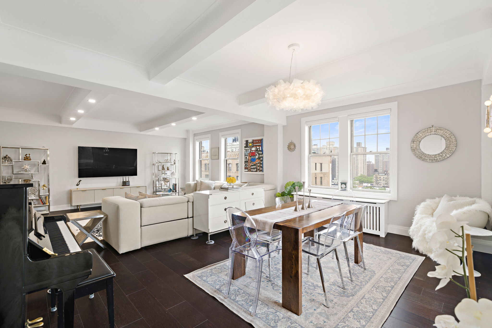 10 West 86th Street, Unit PH15A Manhattan, NY 10024 - Photo 18 of 34 a view of a dining room with furniture and wooden floor