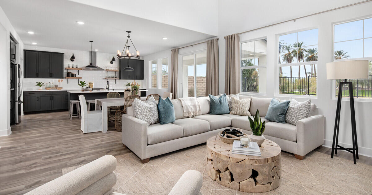 42401 Lamporo Way Indio, CA 92203 - Photo 4 of 15 a living room with furniture kitchen view and a large window