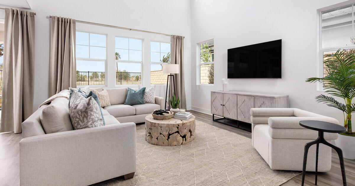 42401 Lamporo Way Indio, CA 92203 - Photo 6 of 15 a living room with furniture and a flat screen tv