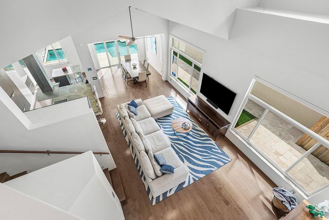 a living room with furniture