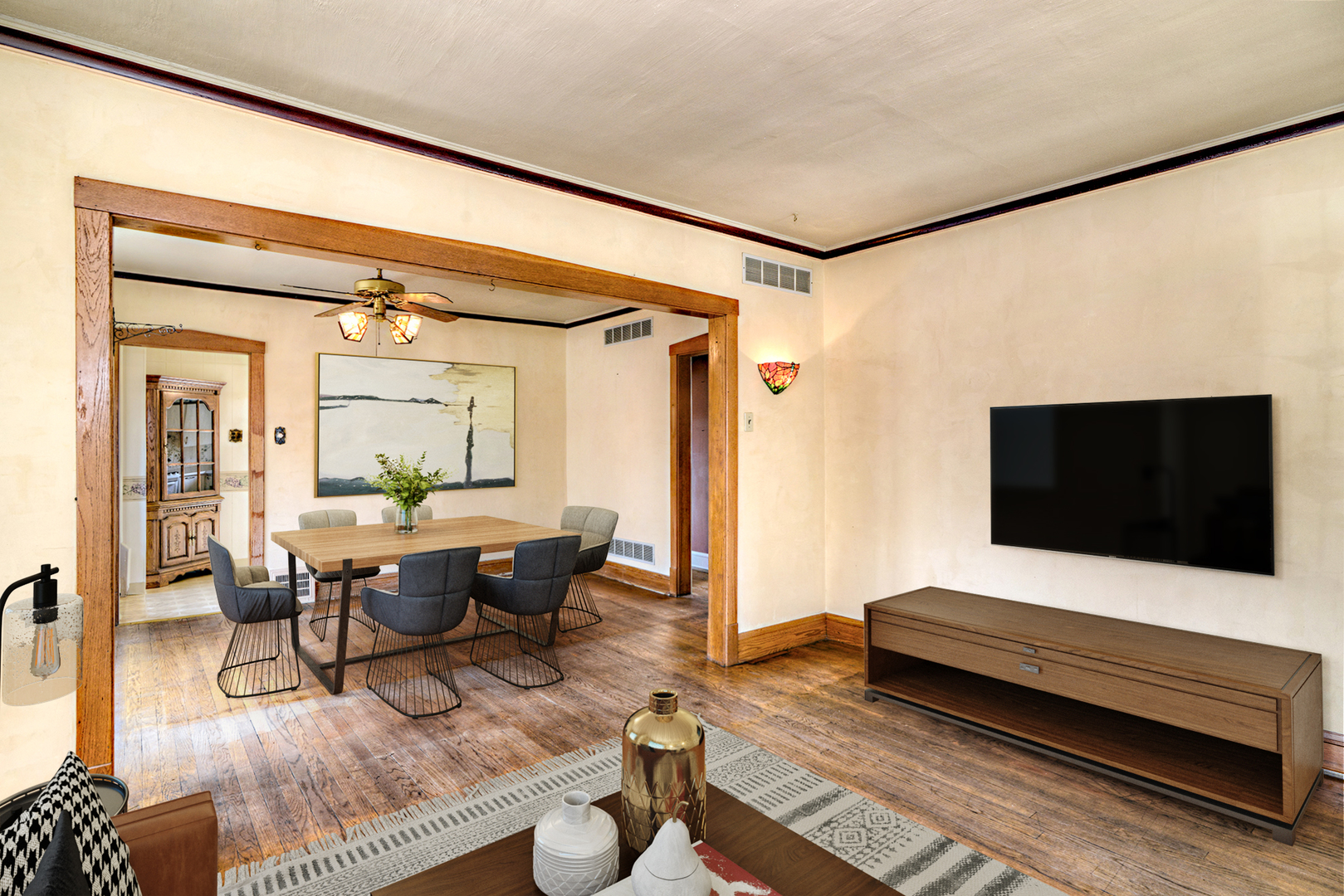 4162 Blanchan Avenue Brookfield, IL 60513 - Photo 12 of 39 a living room with furniture and a flat screen tv