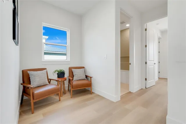 a living room with furniture