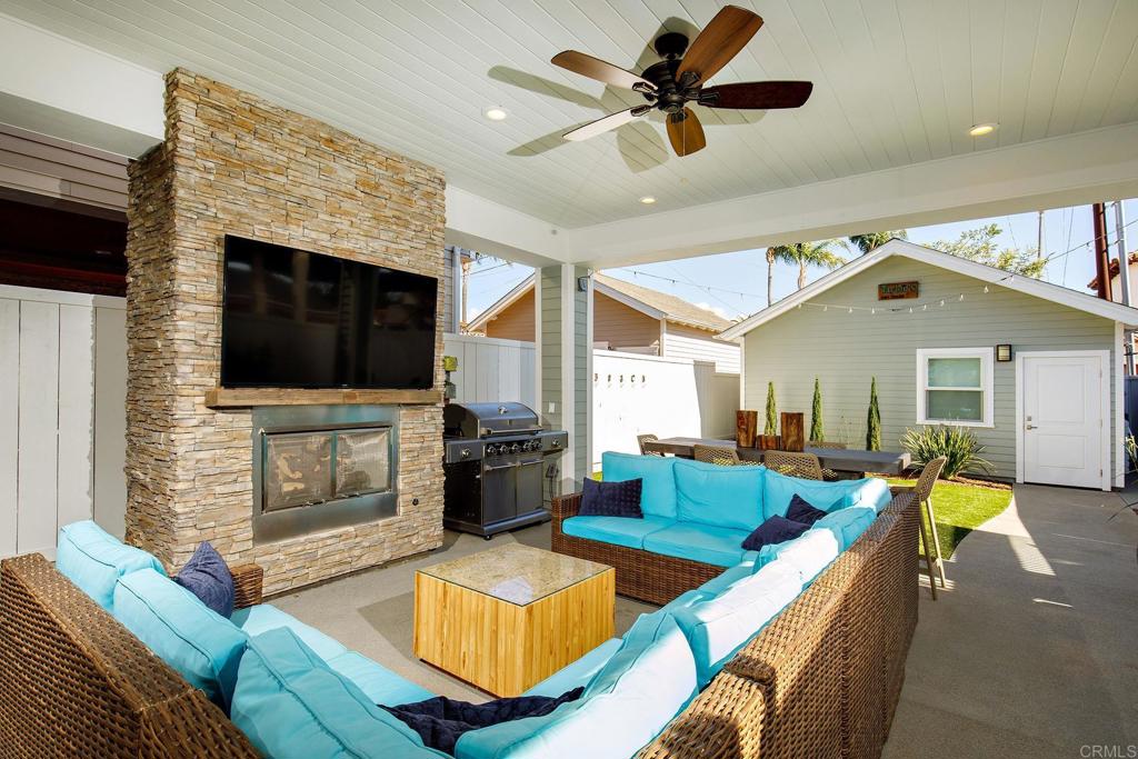 365 H Coronado, CA 92118 - Photo 14 of 34 Covered Patio with Gas Fireplace