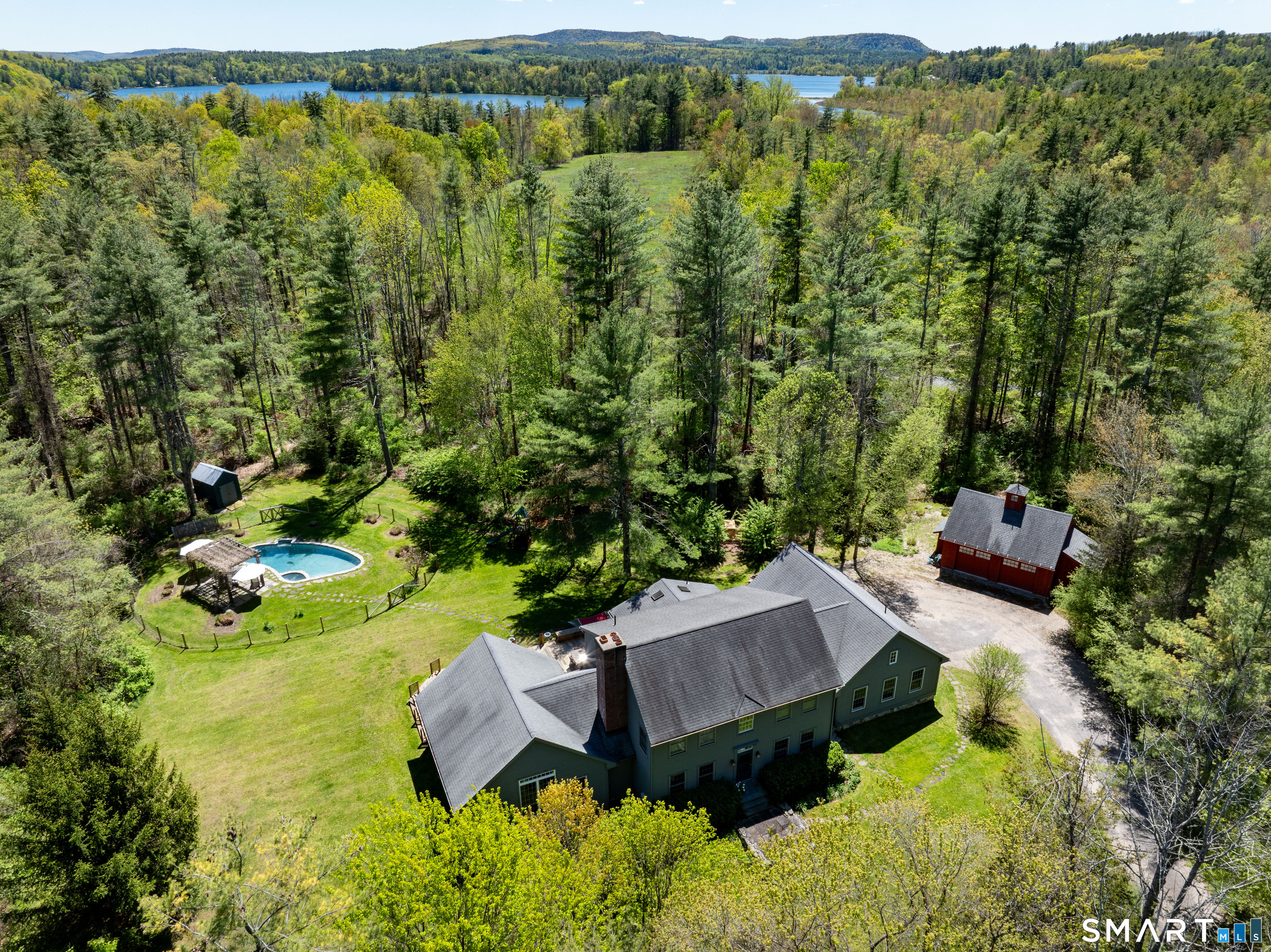 7 Cooper Hill Road Salisbury, CT 06068 - Photo 36 of 36 a view of a house with a yard and lake view