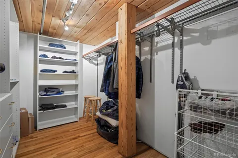 a view of a walk in closet