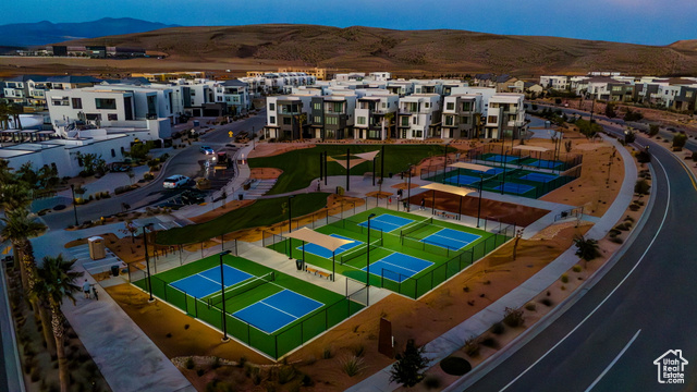 961 West Akoya Pearl Road, Unit 201 St. George, UT 84790 - Photo 64 of 67 Aerial perspective of suburban area featuring a mountainous background