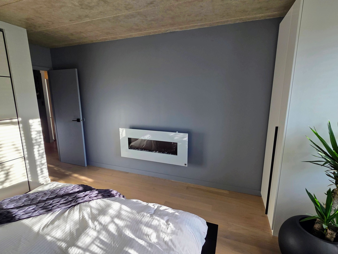 9701 North Dee Road, Unit 2G Niles, IL 60714 - Photo 16 of 18 a bedroom with a bed and a potted plant