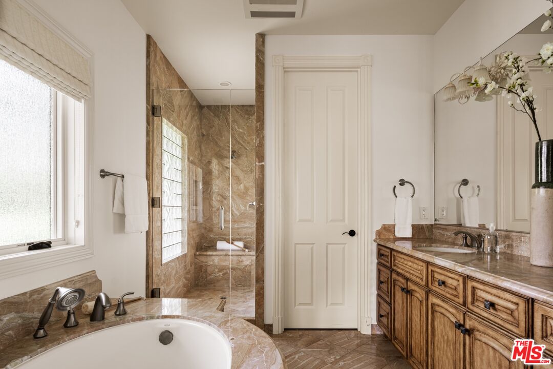 2370 North Refugio Road Santa Ynez, CA 93460 - Photo 25 of 66 a bathroom with a double vanity sink mirror and double
