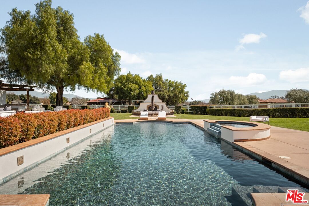 2370 North Refugio Road Santa Ynez, CA 93460 - Photo 31 of 66 a view of swimming pool with outdoor seating and yard