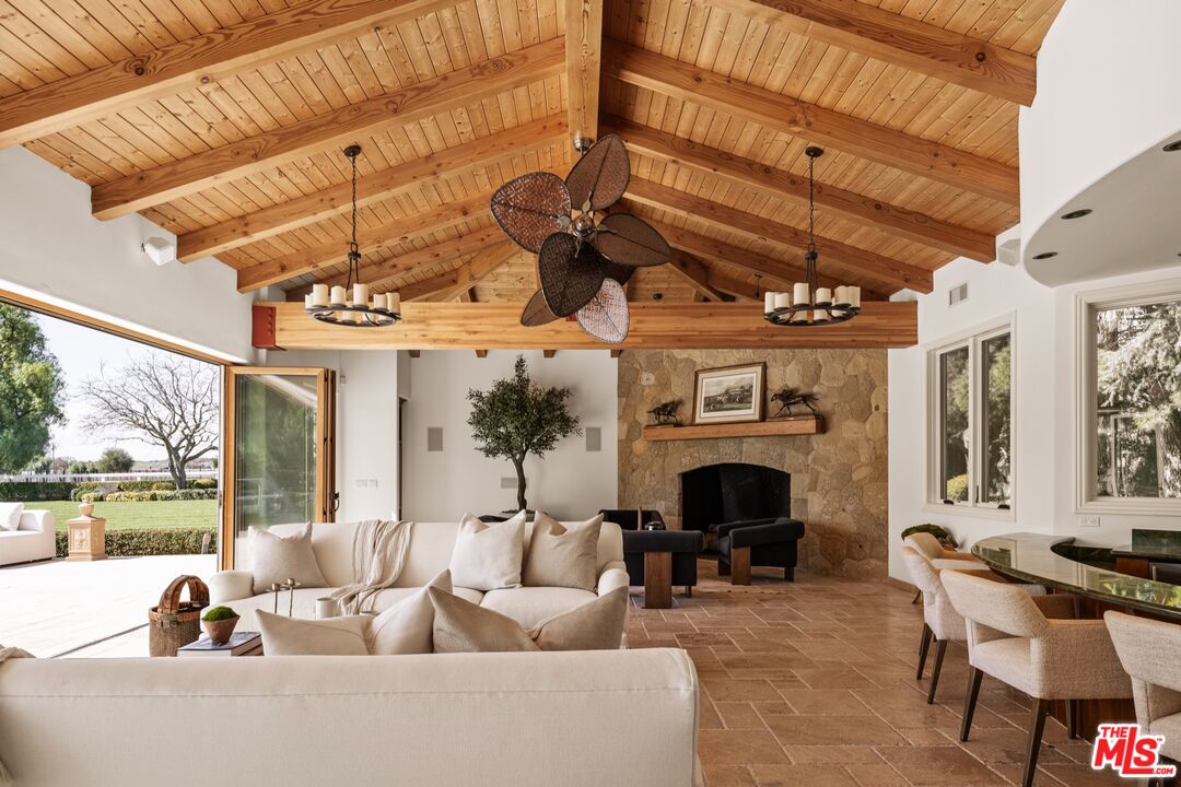 2370 North Refugio Road Santa Ynez, CA 93460 - Photo 34 of 66 a living room with furniture and a fireplace