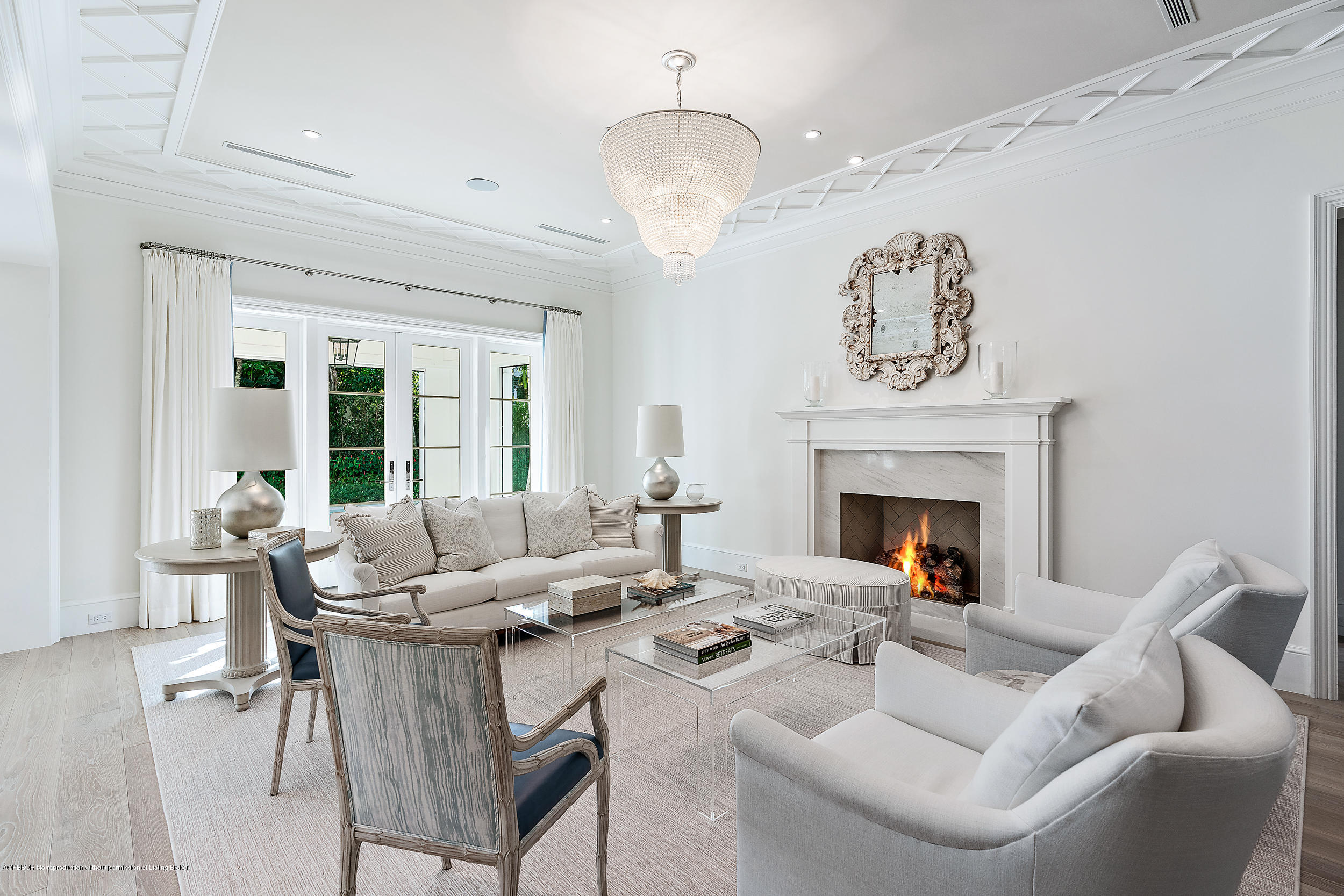 140 Kings Road Palm Beach, FL 33480 - Photo 12 of 42 a living room with furniture and a fireplace