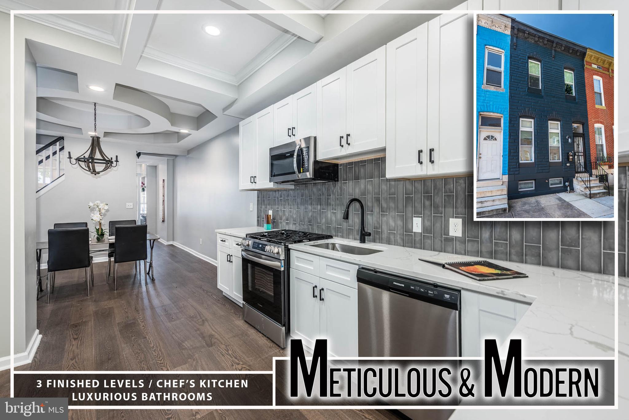 a kitchen with a stove and a refrigerator