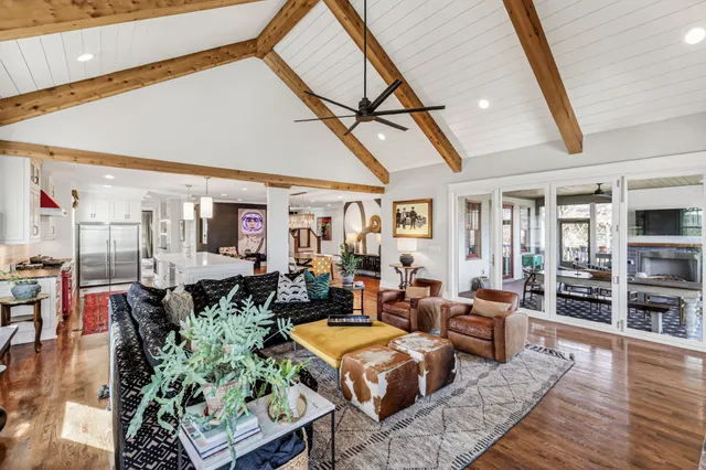 a living room with furniture