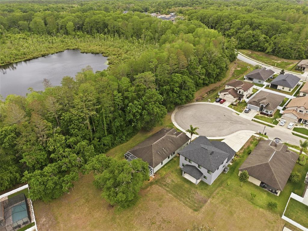 12417 Coralbean Court New Port Richey, FL 34654 - Photo 55 of 64 an aerial view of a house with a yard and lake view