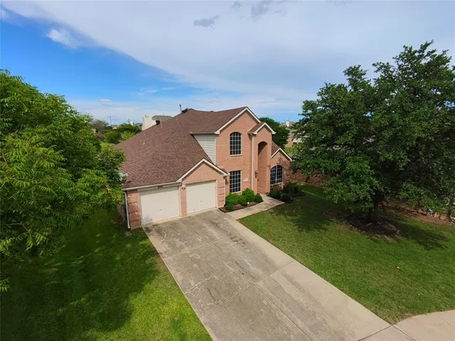 an aerial view of a house