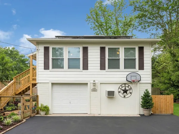 a front view of a building