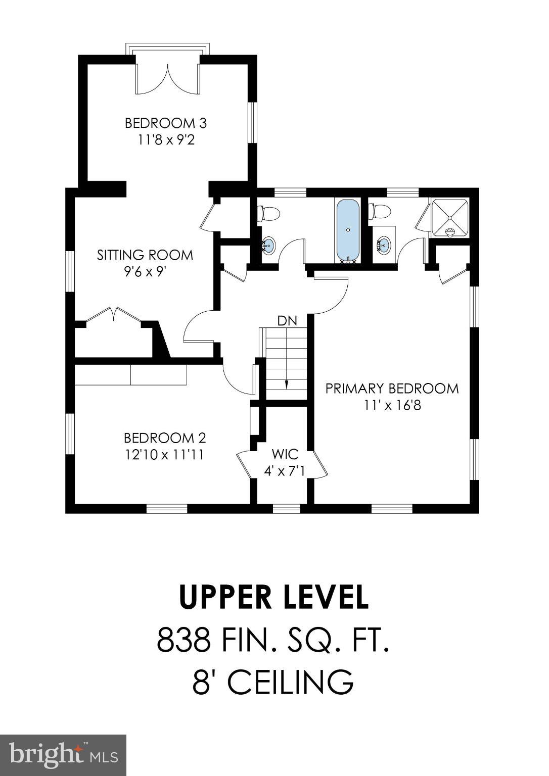 4745 Reservoir Road Northwest Washington, DC 20007 - Photo 47 of 47 Upper Level floorplan.